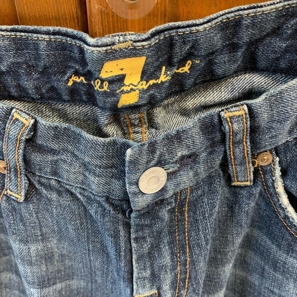 7 for all mankind bootcut wide leg flare denim jeans size 28midrise 30-31inseam - Picture 4 of 4